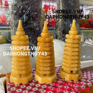 Tháp Văn Xương xanh serpetine ngoc hoàng long 9 tầng 18-20cm đẹp kiểm định