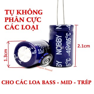 Tụ phân tần 13x21mm - tụ loa tép - tụ loa mid - tụ cản loa - tụ không phân cực - tụ audio
