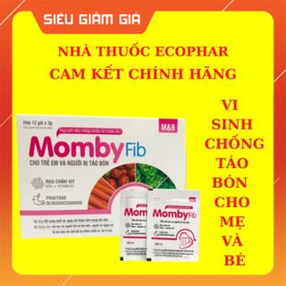 Cốm MOMBYFIB Hồng ❤️[ CHÍNH HÃNG ] ❤️ Cốm vi sinh MOMBY FIB Hồng chống táo bón cho mẹ và bé ( hộp 12 gói)