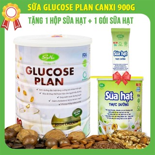 Sữa thực vật Glucose Plan Canxi Soyna 900g dành cho người tiểu đường tặng kèm 1 hộp Sữa Hạt 300g và 1 gói Sữa Hạt