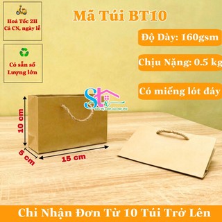 Túi kraft mimi quai dây thừng, Túi giấy kraft size mini, túi quà tặng nhỏ xinh đựng mỹ phẩm