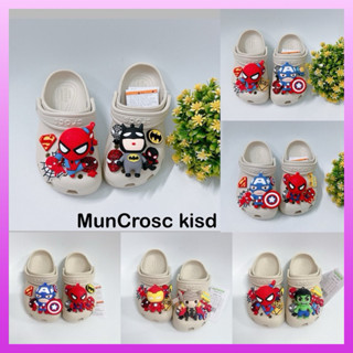 [ Tặng 12 sticker ] Dép croscs Classic mầu be mix siêu anh hùng cho bé trai Mọi người ibox cho shop để chọn mẫu nhé