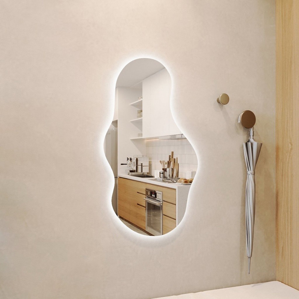 Gương soi toàn thân hạt đậu [Hỏa tốc] gương mây treo tường toàn thân kính dày chất gương sáng cao cấ