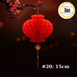 Đèn lồng xếp đỏ chữ Phúc treo trang trí Tết - đèn lồng đỏ nilong