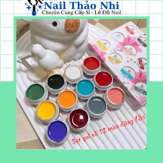 Set gel vẽ đặc 12 màu fengshangmei, gel vẽ nổi, vẽ móng chuyên dụng làm móng nail thao nhi