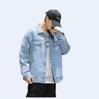Áo khoác jean nam nữ xanh trơn form rộng Hàn Quốc mẫu mới kinh điển hàng shop BB hàng loại 1 M-L-XL CHI28