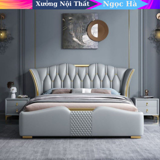 Giường ngủ Bọc Nệm Nhập Khẩu , Phong Cách Bắc tặng kèm 2 tap đầu giường Âu Free Ship Lắp Ráp