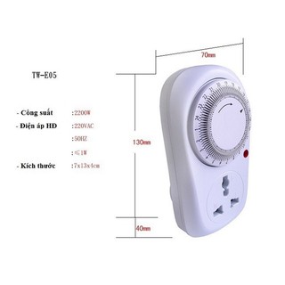 Ổ cắm hẹn giờ lập trình cơ Kerde TW-E05