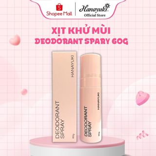Xịt Khử Mùi Hanayuki Deodorant Spray Chính Hãng, Xịt Thơm Cơ Thể Giúp Khử Mùi Giảm Tiết Mồ Hôi 60g