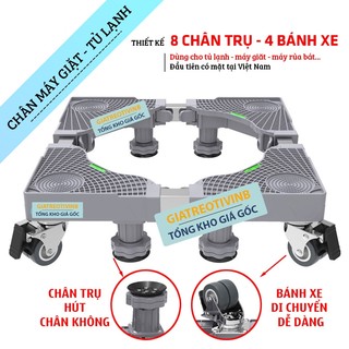 Chân máy giặt , tủ lạnh / Kệ Máy Giặt Tủ lạnh 4 / 8 / 12 Trụ đứng / 4 Bánh Xe Đôi  - Giảm rung giảm chấn