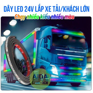  Dây LED điện 24v trang trí CHỈ cho xe tải xe khách lớn - kiểu chạy Audi nhiều màu 