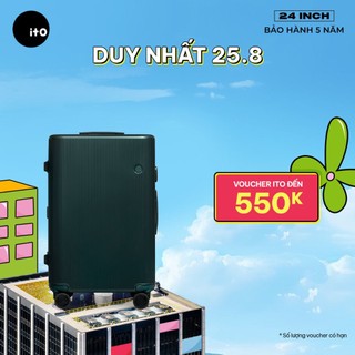 Vali ký gửi ITO Pistachio Stripe 24-inch Lightweight Hard Shell khóa TSA