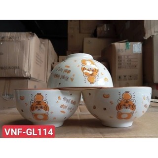 combo 10 chén,5 chén sứ ăn cơm sứ hoa văn  chén sứ hoa văn GL247