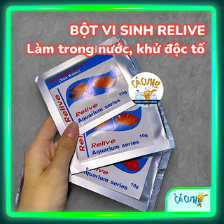 Vi sinh bột relive gói 10gr - men vi sinh làm trong nước cho bể cá, hồ cá thuỷ sinh