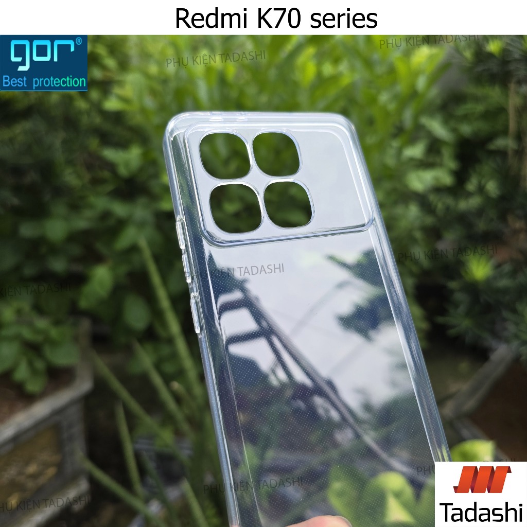 Ốp Lưng Dẻo Gor Redmi K70 Ultra/ K70E, Redmi K70/ K70 Pro, Redmi K80/ K80 Pro Trong Suốt Có Gờ Bảo V