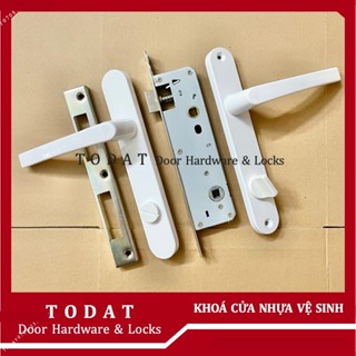 Bộ Khoá Cửa Nhựa Nhà Vệ Sinh Dùng Núm Vặn Không Dùng Chìa