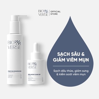 Combo Làm sạch sâu & Hỗ trợ mụn Mờ Thâm Bioverse - Bao gồm Sữa rửa mặt + Serum B351