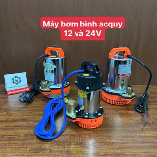 Máy bơm chìm dây đồng | Bơm tõm bình ắc quy 24V 12V thân inox  280W - Dây đồng 100% bơm hồ cá, ao cá
