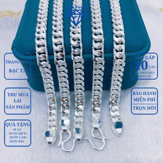  Lắc tay bạc nam dây xích đơn lật bản 6.5ly dài 18-19-20-21cm bạc 950 PHAN HUYNH JEWELRY 