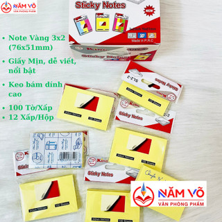 Combo 2 xấp 100 tờ giấy note/ giấy ghi nhớ/ giấy ghi chú màu vàng 3x2 xing li/ xingli/ king