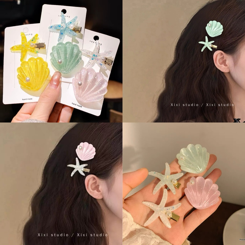 Set 2 Kẹp Tóc Vỏ Sò Sao Biển