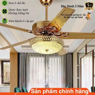 [Động cơ DC inverter-100% lõi đồng] Quạt Trần Đèn, Quạt Trần 5 Cánh 8016, 6 Cấp Độ Gió, 3 Chế Độ Đèn, Điều Khiển Từ Xa