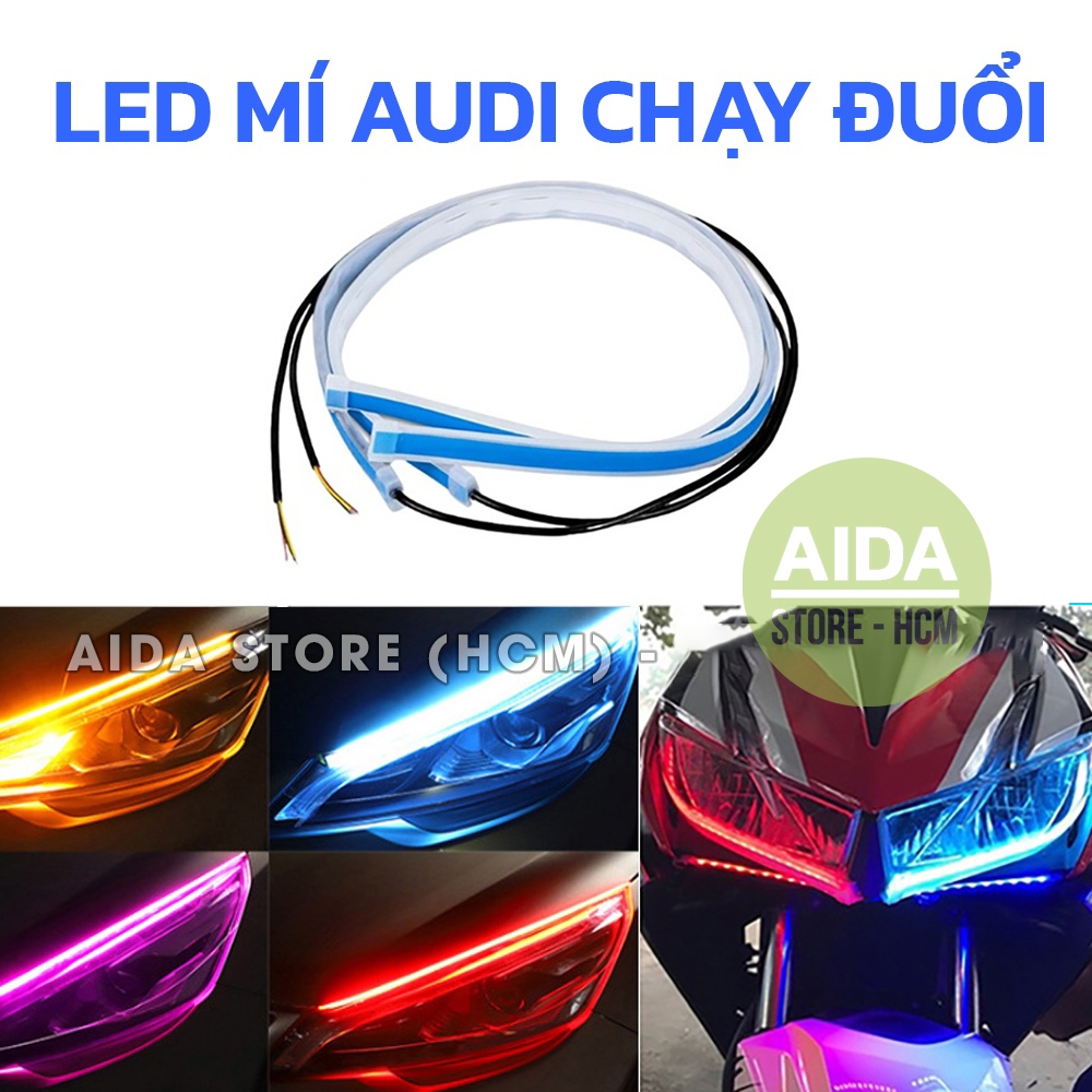 01 dây led mí chạy đuổi Audi lắp cho xe máy, ô tô - DC 12v - KHÔNG LẮP CHO XE ĐIỆN