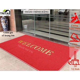 Thảm Chùi Chân Nhựa WELCOME KT 120 cmX180 cm chuẩn 3A, Thảm Để Sảnh