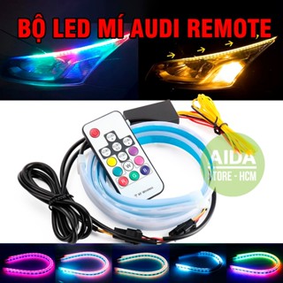 Bộ 02 dây LED mí Audi chạy đuổi REMOTE - nhiều màu sắc RGB - chỉ dùng điện xe máy, ô tô DC12v - KHÔNG LẮP CHO XE ĐIỆN