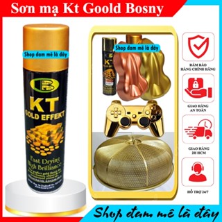 Sơn phun mạ vàng KT Gold Efect Spray ( Bosny ) - xi vàng- mạ crom, mạ inox bóng gương - sơn xịt xe máy - trang trí