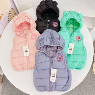  Áo Phao Gile Siêu Nhẹ Có Mũ Có Đèn Nháy Sáng Hàng Quảng Châu Cho Bé 6-23kg 