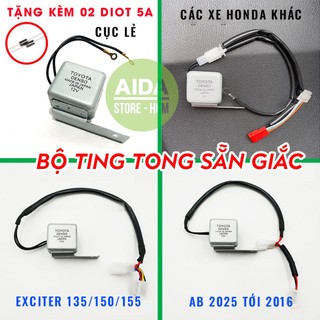 Bộ Ting Tong xi nhan sẵn giắc cho xe máy, xe điện Klara kèm dây thít, dây rút nhựa