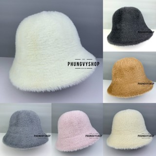  Mũ bucket cực hot unisex nam nữ mùa thu đông giữ ấm - LÔNG GECHA - nón tai bèo vành 