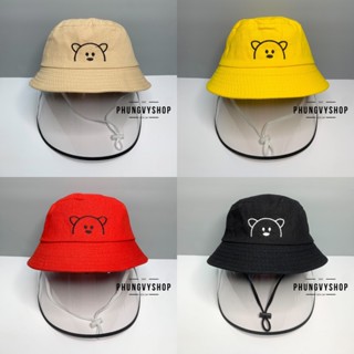 Bé 2-5 Tuổi/ Vđ 52cm_Mũ chống giọt bắn, chắn bụi gió mưa tai bèo vành trẻ em phungvyshop-Nón trung KIẾNG KHUNG GẤU