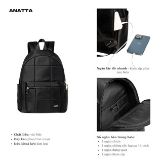 [Đang Restock] - Combo A1 -  Balo Khía + Túi Pouch - Laptop 14 inch