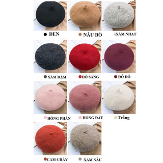 Mũ nồi dạ Beret có dây rút