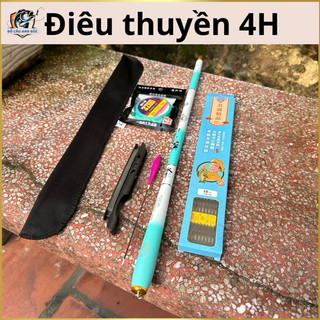 Cần câu cá mini điêu thuyền 4H thu gọn  43cm tiện lợi nhỏ gọn câu sông suối ao hồ