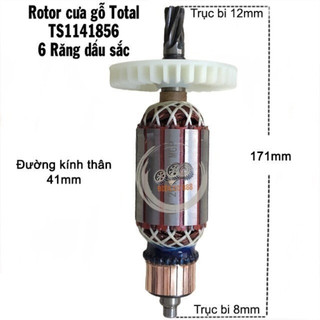 Rotor cưa gỗ TOTAL TS1141856 6 Răng Thân 41mm Dài 170mm - Tặng chổi than