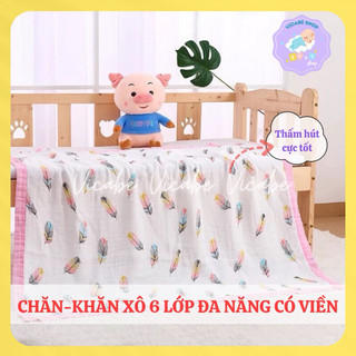 [ CHỌN MẪU ] Chăn xô cotton 6 lớp cho bé sơ sinh💖FREESHIP💖kích thước1.1mx1.1m bo viền siêu đẹp