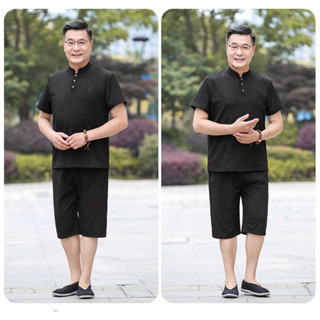 sét đồ bộ nam trung niên cho bố quẩn lửng áo cộc tay bộ quần áo nam trung niên cao cấp bộ đũi trung niên