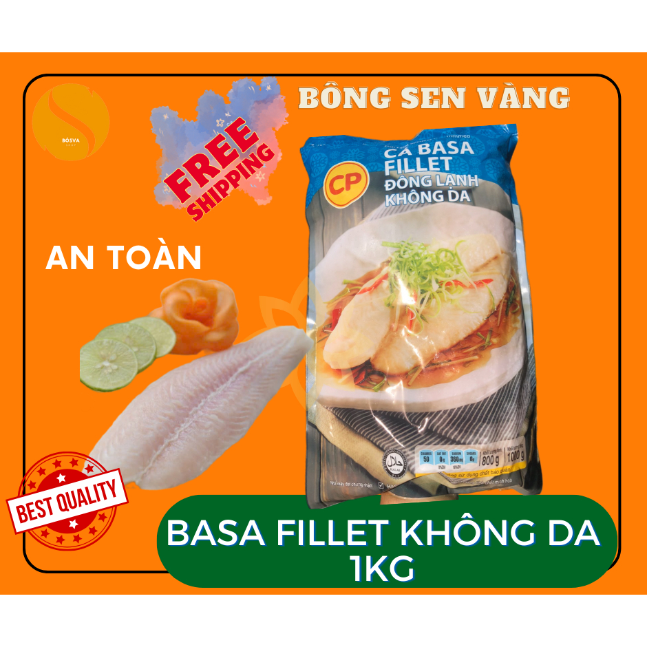 Cá basa fillet đông lạnh không da C.P gói 1kg (net8)