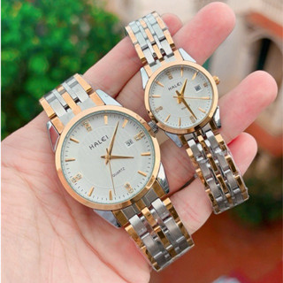 Đồng hồ đôi nam nữ halei 552DM chống nước tuyệt đối, có lịch ngày để xem