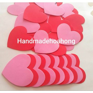 Set 50 hình trái tim bằng giấy xốp 7.3 x 7.1cm _ Phụ kiện handmade trang trí phòng, trang trí nhà cửa, lớp học, đám tiệc