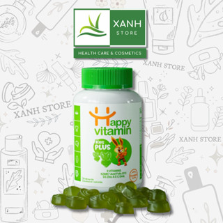 Kẹo vitamin Happy Vitamin Kids Plus - Bổ sung D3K2, kẽm, DHA, Omega - Lọ 80 viên