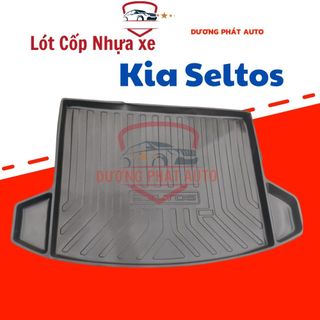 Lót cốp nhựa dẻo xe Kia Seltos 2020- 2023 có tai hàng chuẩn theo xe