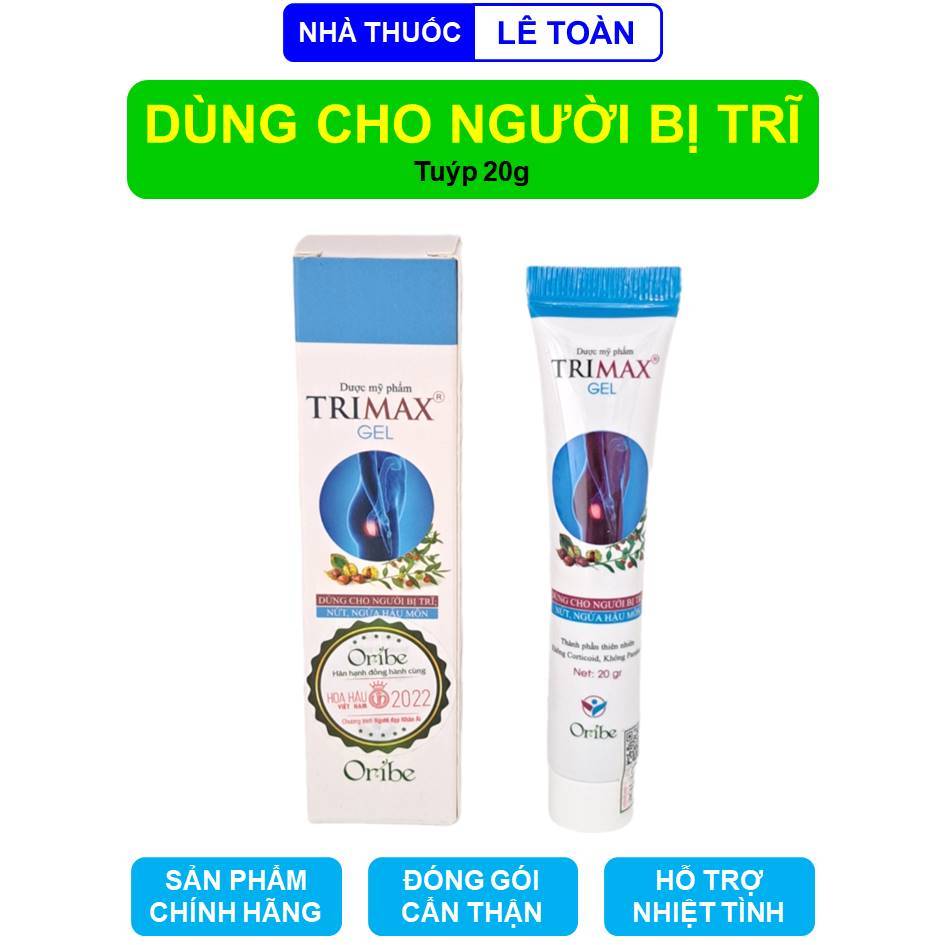 Gel bôi da Trimax che tên sản phẩm dùng cho người bị trĩ - Tuýp 20g