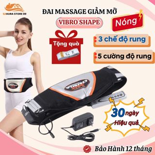 Máy massage bụng, đai rung nóng giảm mỡ bụng Vibro Shape, Đai quấn nóng nịt bụng tập cơ cho nam nữ