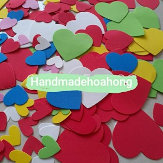 Set 50 hình trái tim bằng giấy xốp 9.3 x 9.2cm _ Hình trang trí nhà, trang trí phòng, lớp học, tiệc cưới - khuôn - hoa