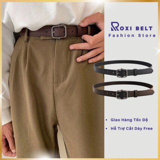 Thắt Lưng Nam Nữ Unisex Bản Nhỏ 2,3cm Mặt Chữ Nhật Roxi Belt - Dây Thắc Lưng Da Pu Trẻ Trung Học Sinh Sinh Viên TLN018