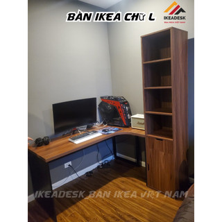 Bàn ikea chữ l 5 ngăn kéo ,bàn làm việc phong cách ikeadesk.vn